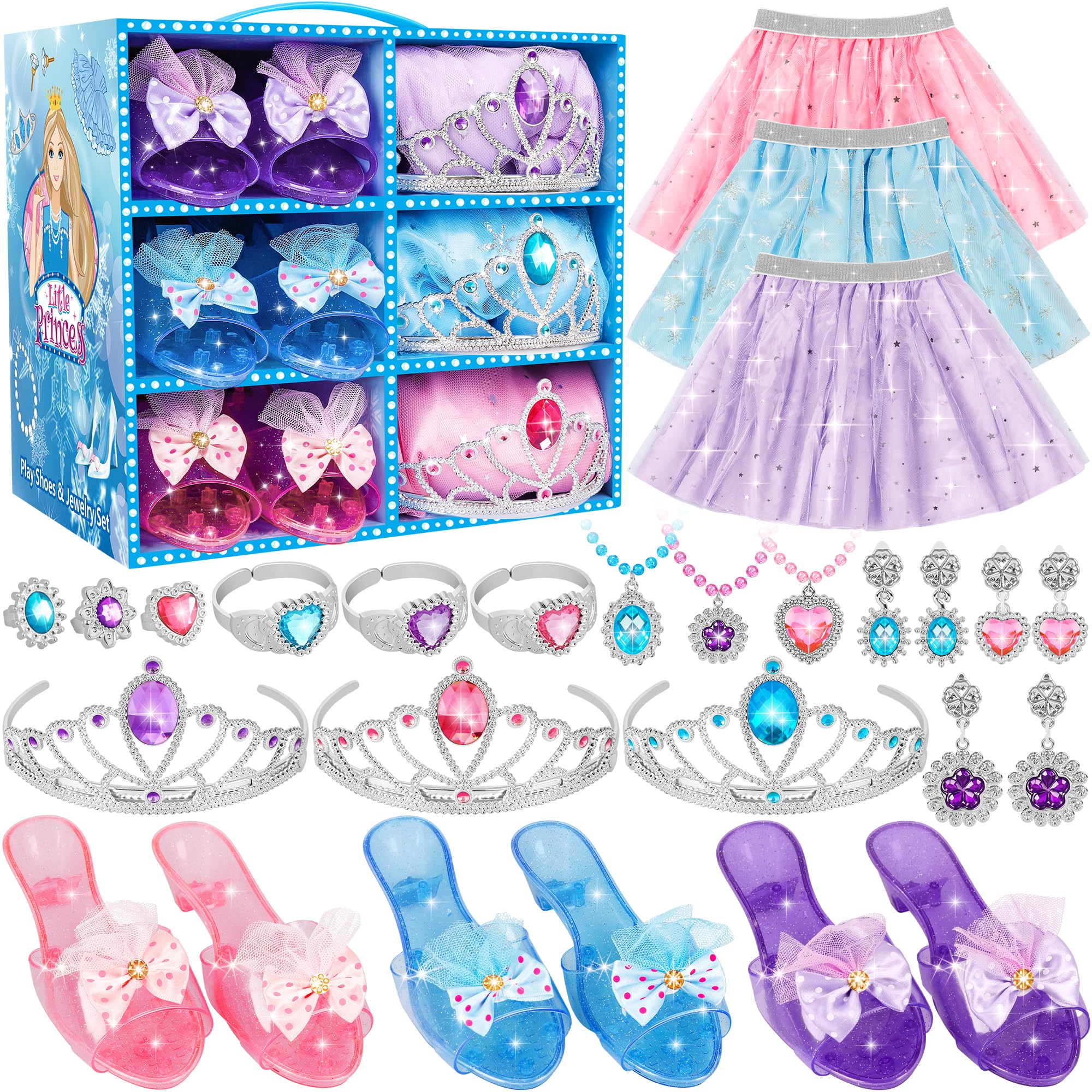 LJZJ princess dress up set with skirts and shoes
