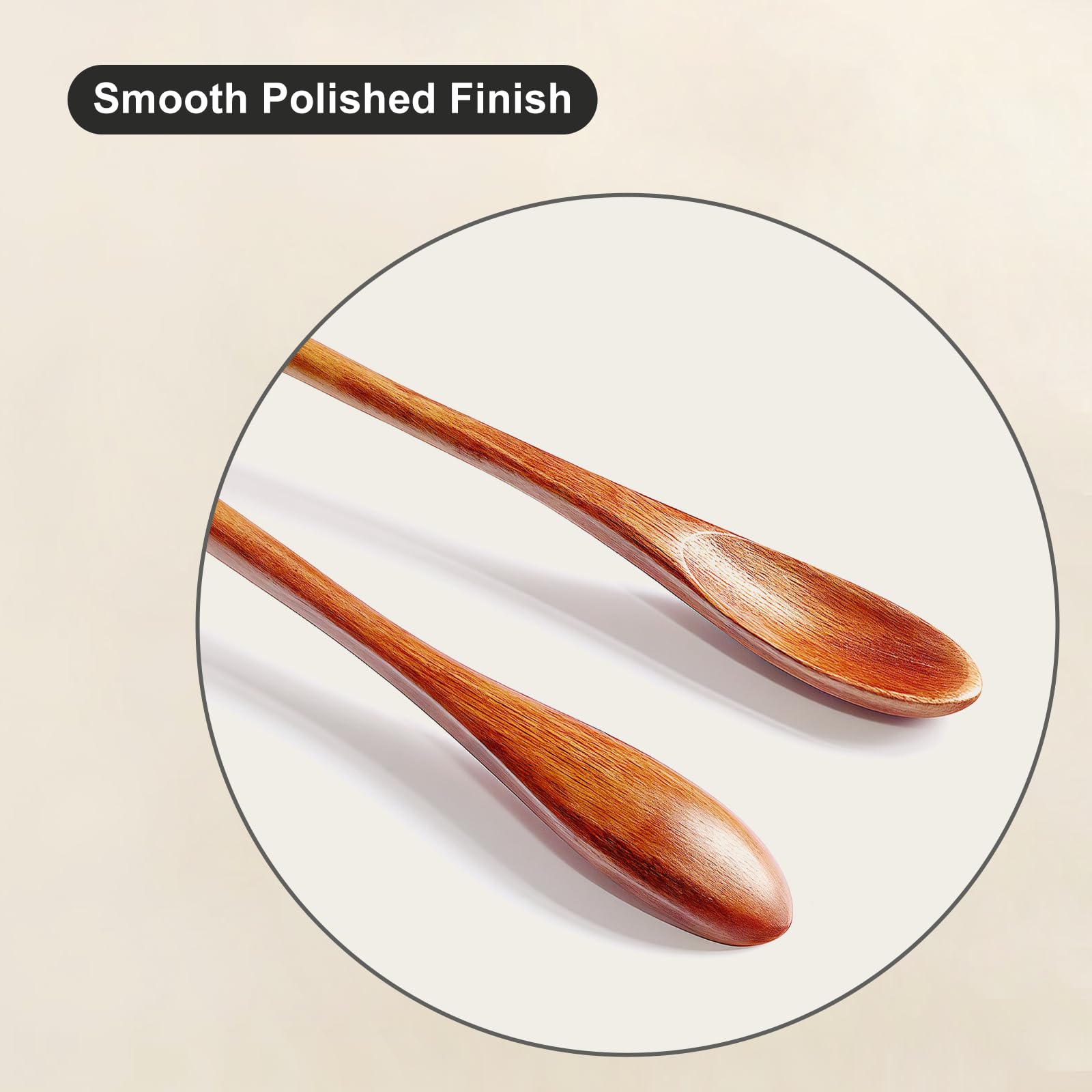 Espresso latte stirred with wooden spoon