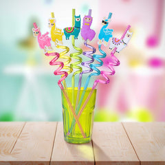 six color llama straw variations