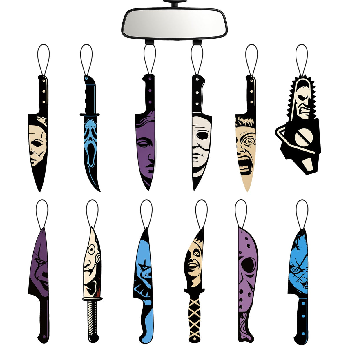 llyinglpdec horror car air fresheners 12-pack packaging