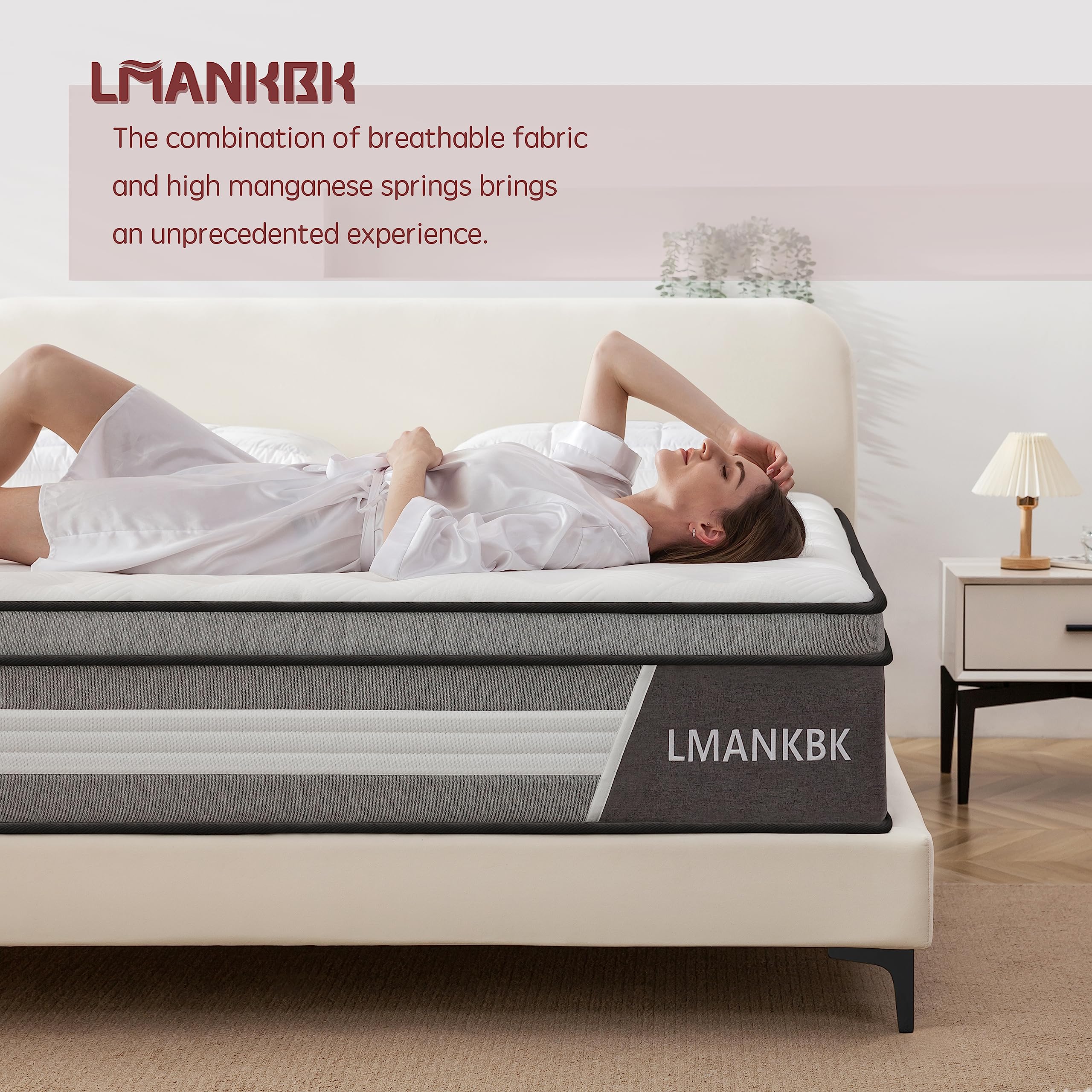LMANKBK hybrid innerspring pocket coil mattress 54x75 10in