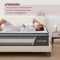 LMANKBK hybrid innerspring pocket coil mattress 54x75 10in