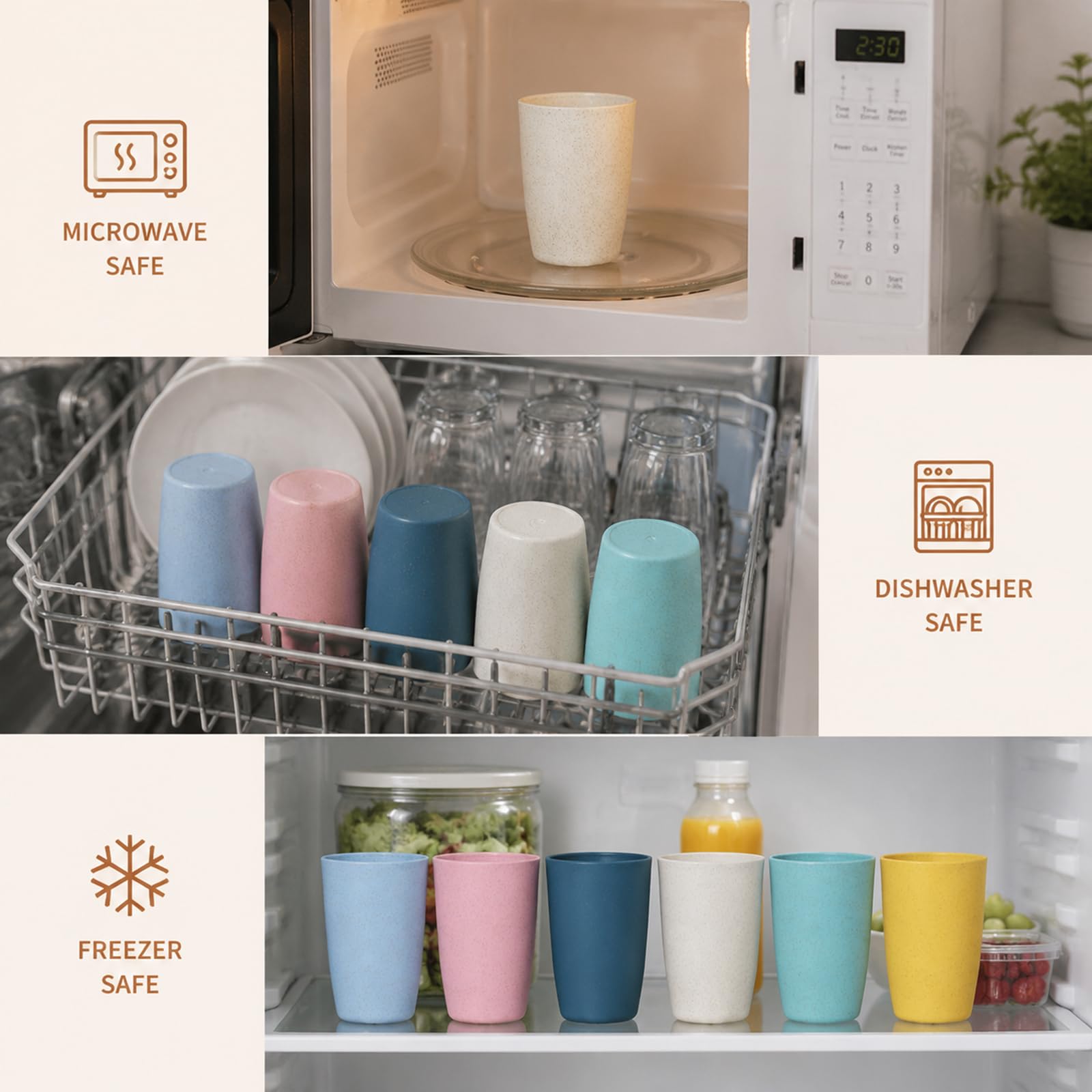 Eco-friendly LNTPIP wheat straw cups 12oz set