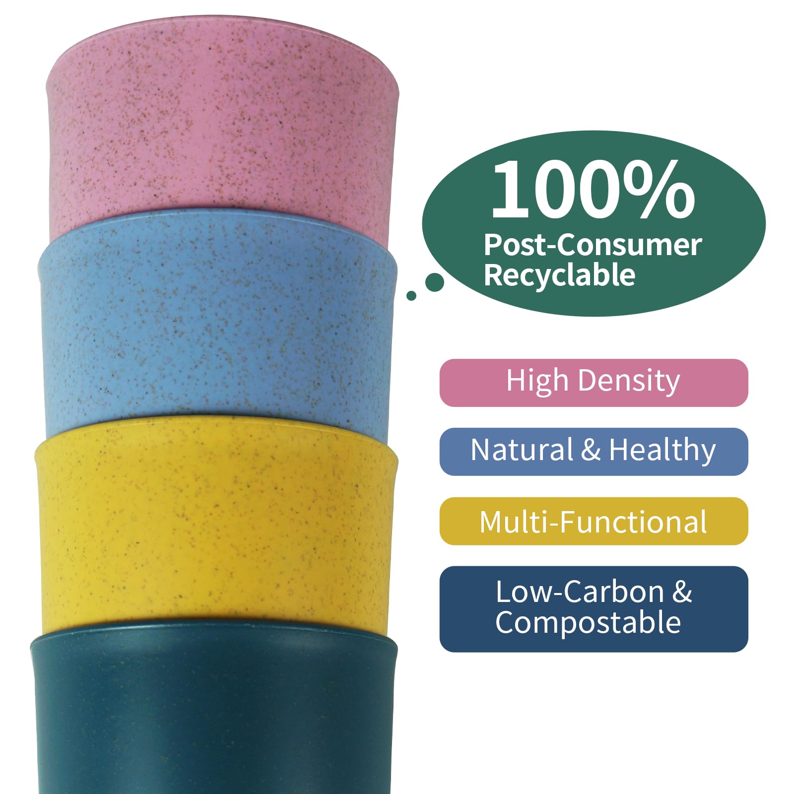 6-pack LNTPIP wheat straw cups for office camping