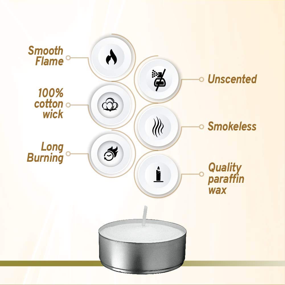 Dripless smokeless tealights protect furniture during burning