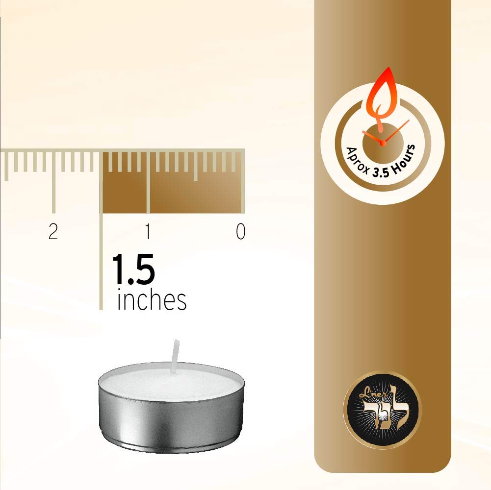 Unscented tealights set of 100 with metal holders by L'ner