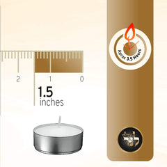 Unscented tealights set of 100 with metal holders by L'ner