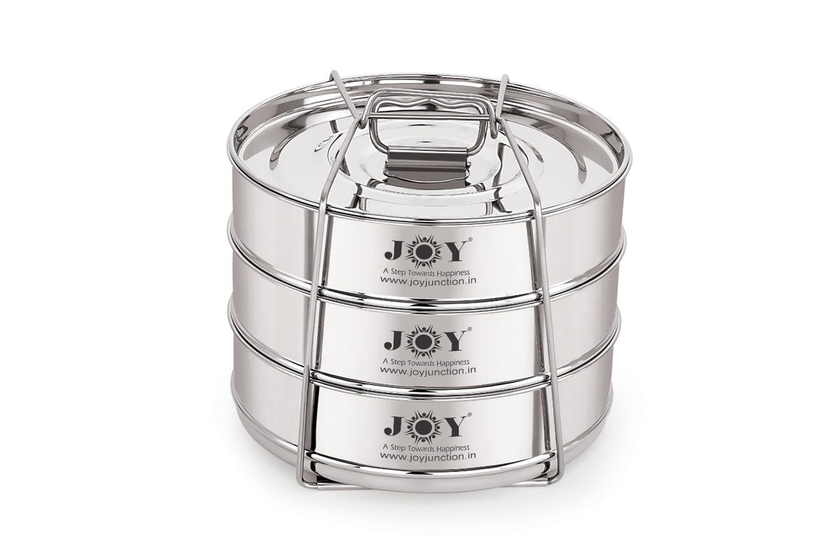 LNM steamer cooker pans three tier stackable insert set