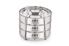 LNM steamer cooker pans three tier stackable insert set