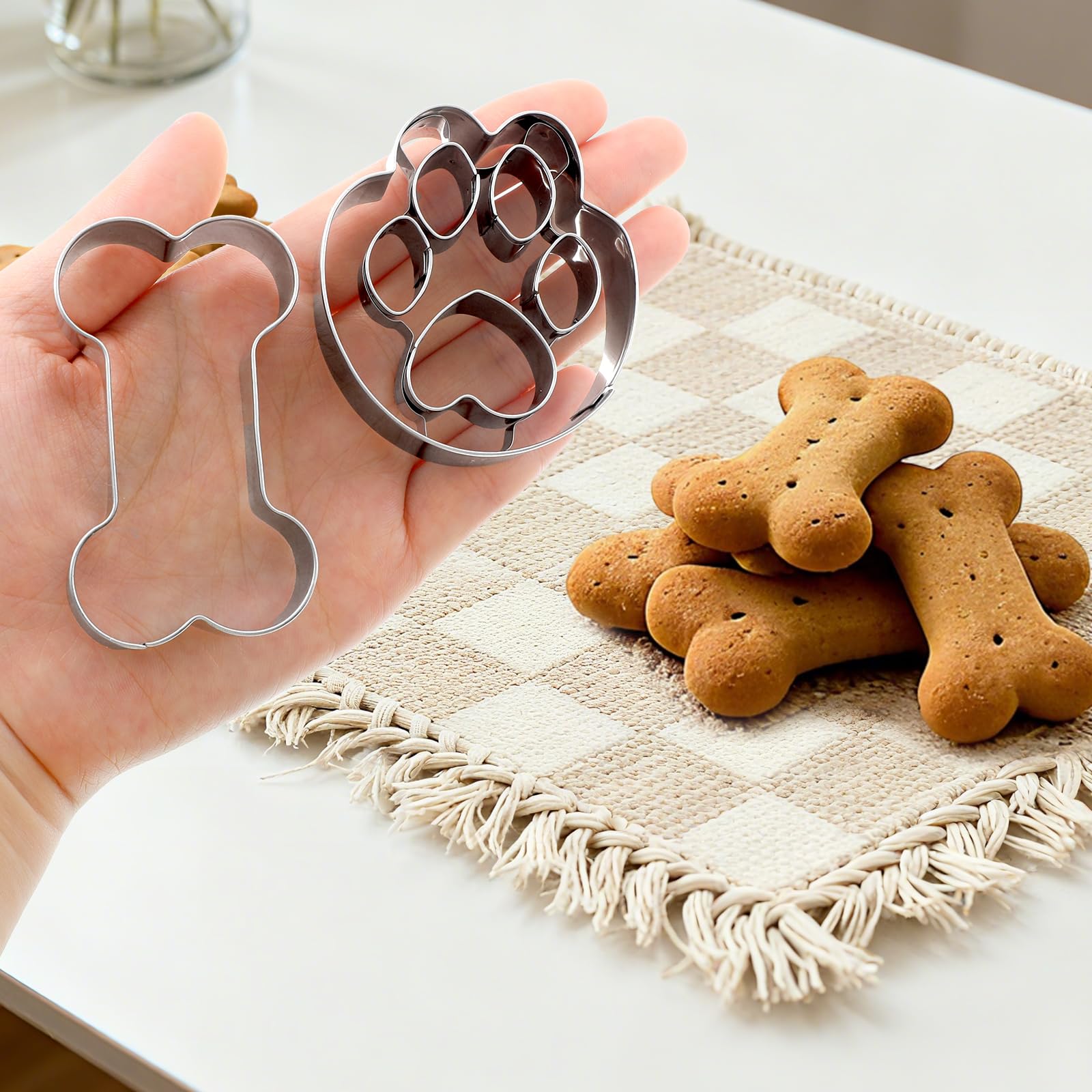 Two piece Lnngub cookie cutter set for dog treats