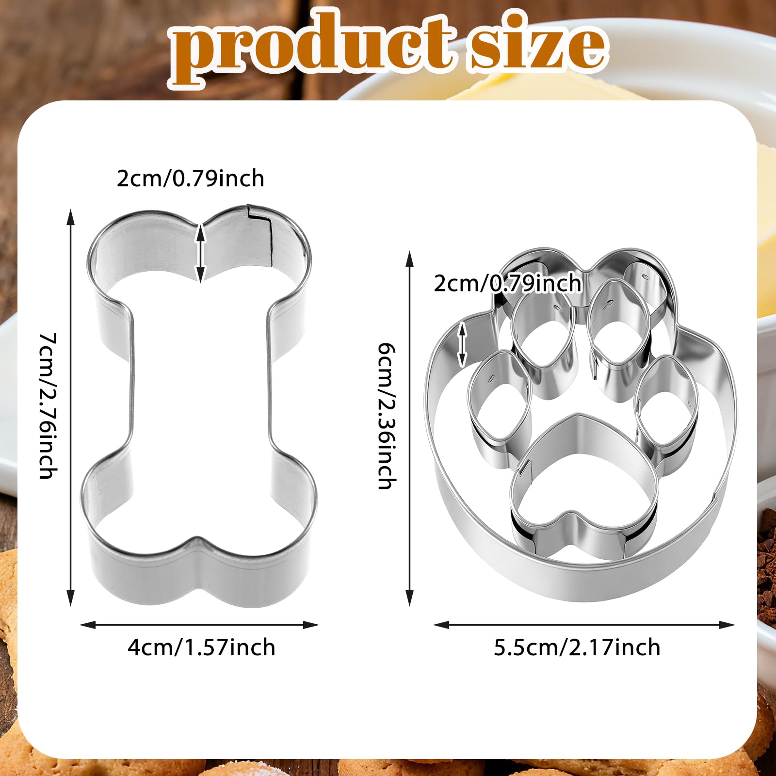 Lnngub paw print cookie cutter size 6x5.5 cm