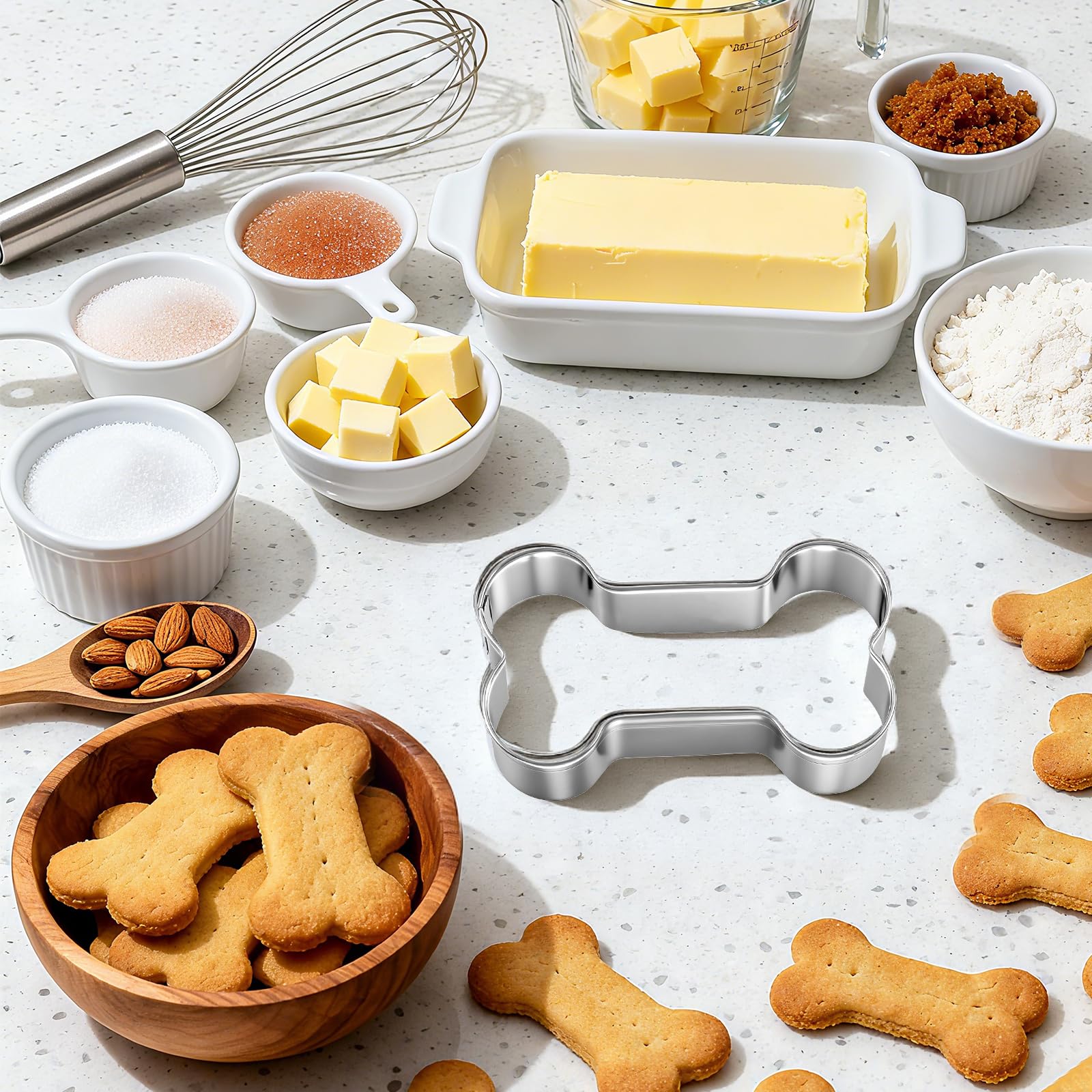 Packaging contents dog bone and paw cookie cutters