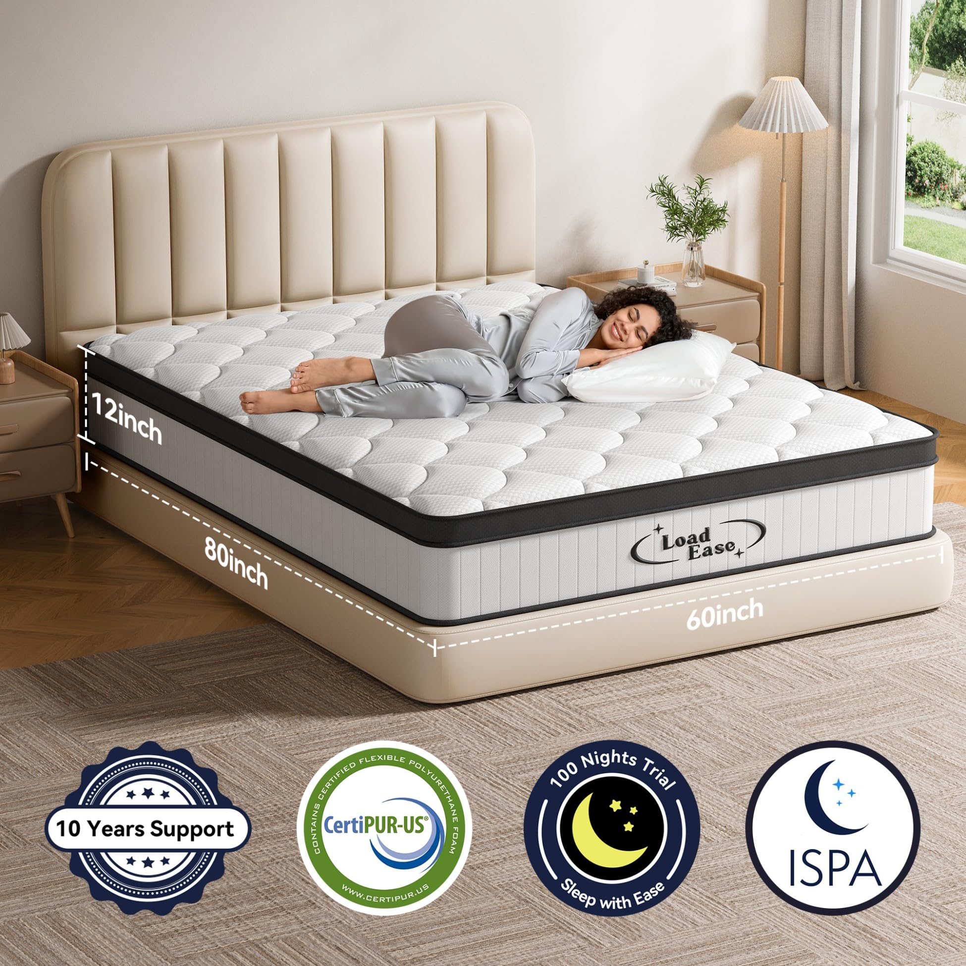 Pocket springs provide motion isolation for LoadEase mattress