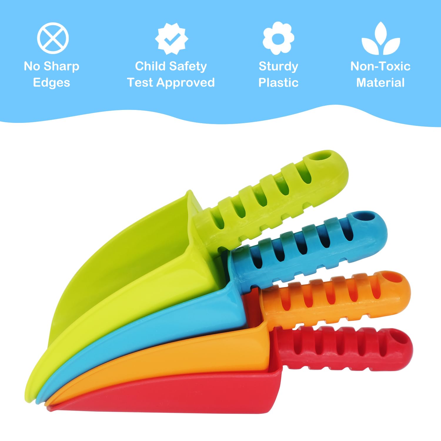 LoayBhok 4 pack sand shovels for toddlers