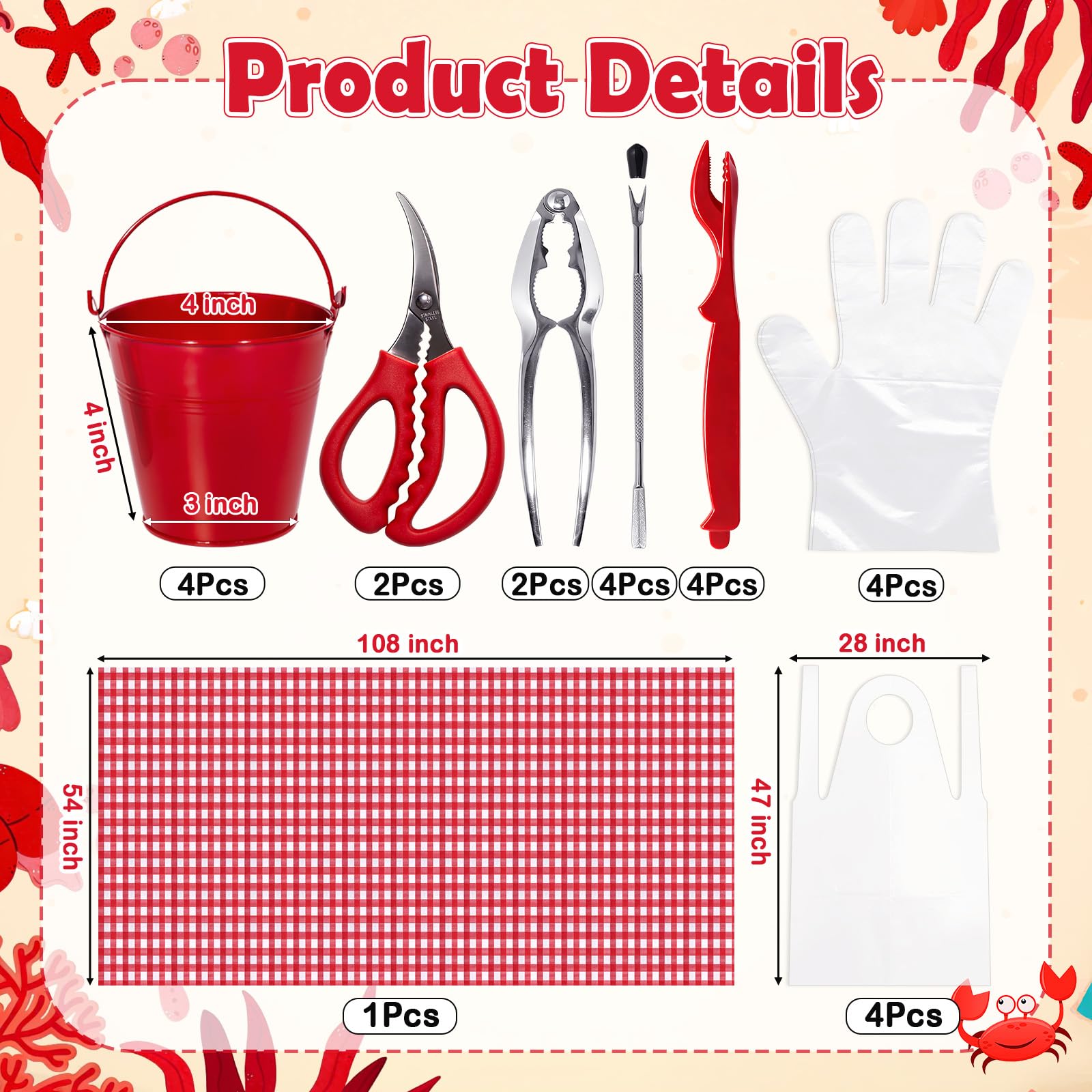 Lobster shellers and crab leg forks from Crab Crackers and Tools set