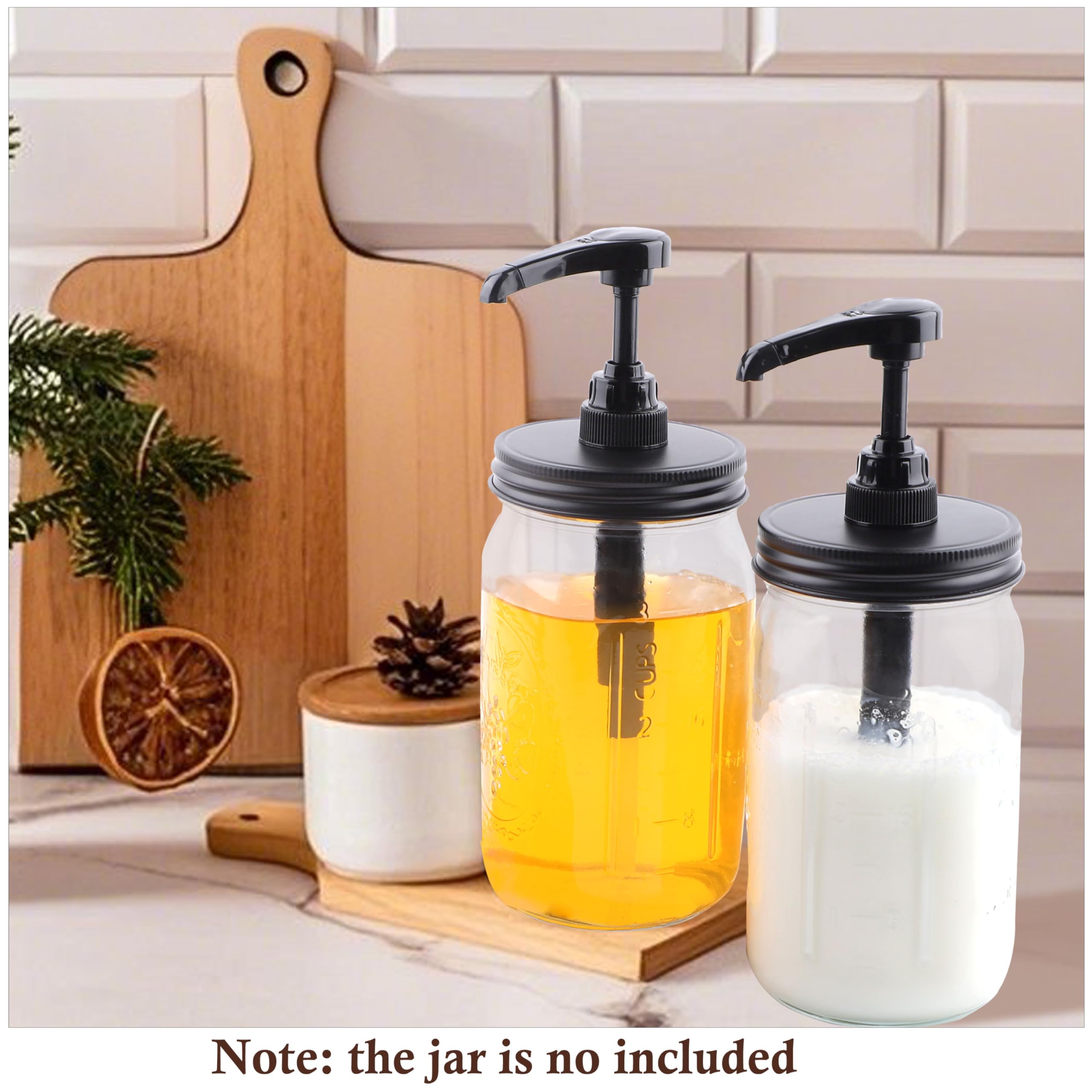 Lockable pump head on mason jar lid for controlled pours