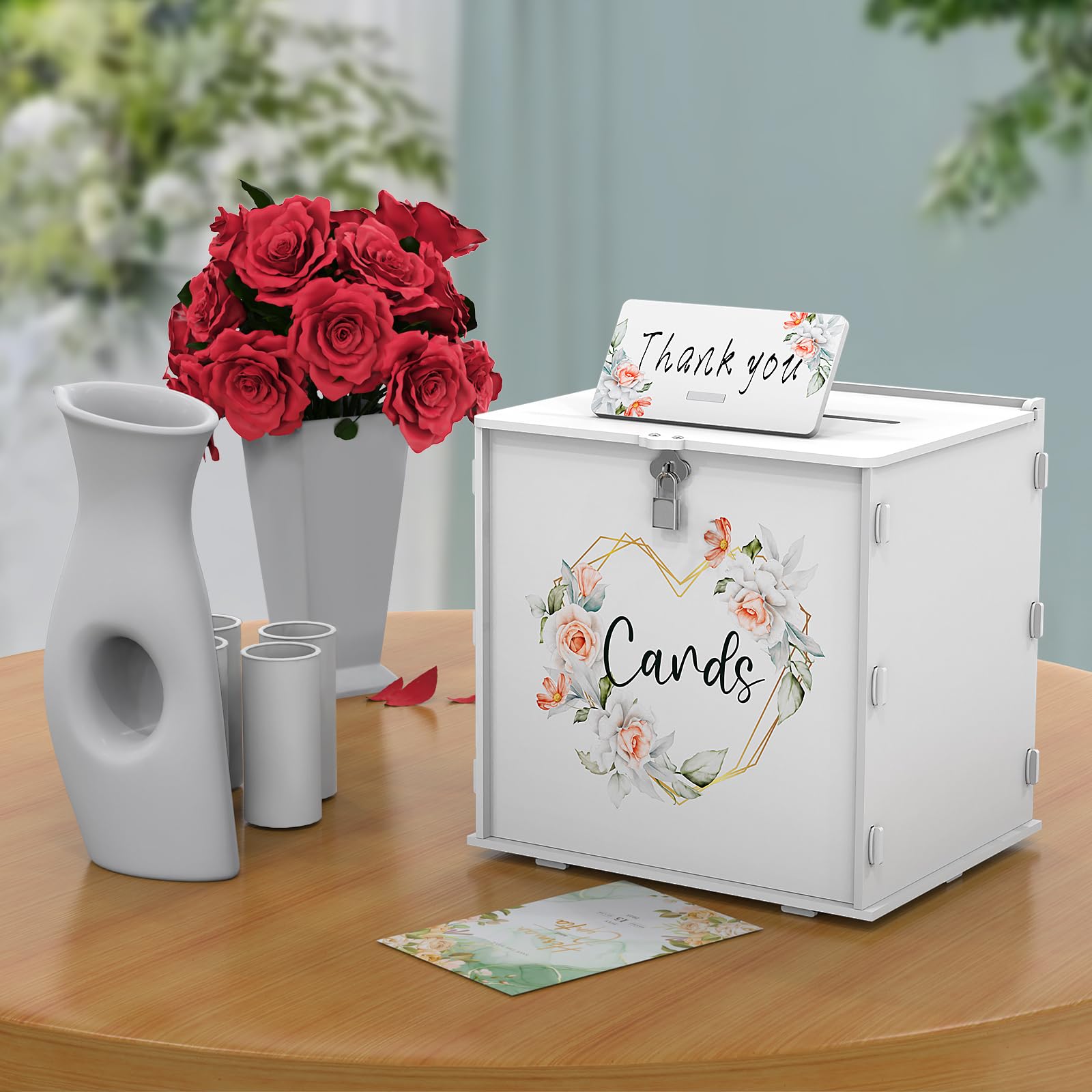 Card box with screws included for easy assembly