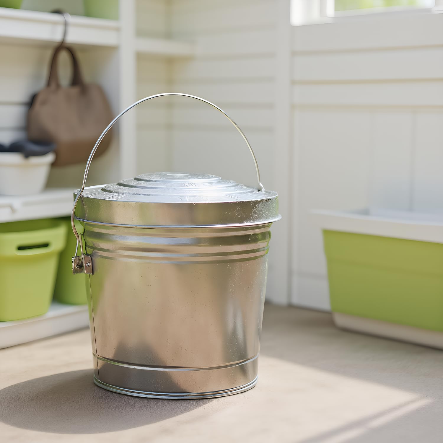 garage garden patio storage can galvanized steel