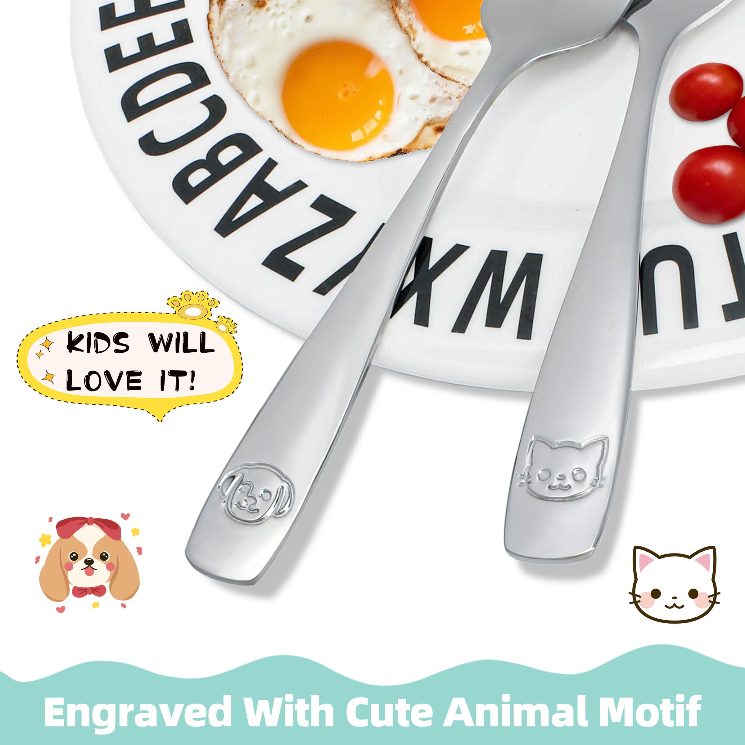 Polished finish toddler forks and spoons by LOCONHA