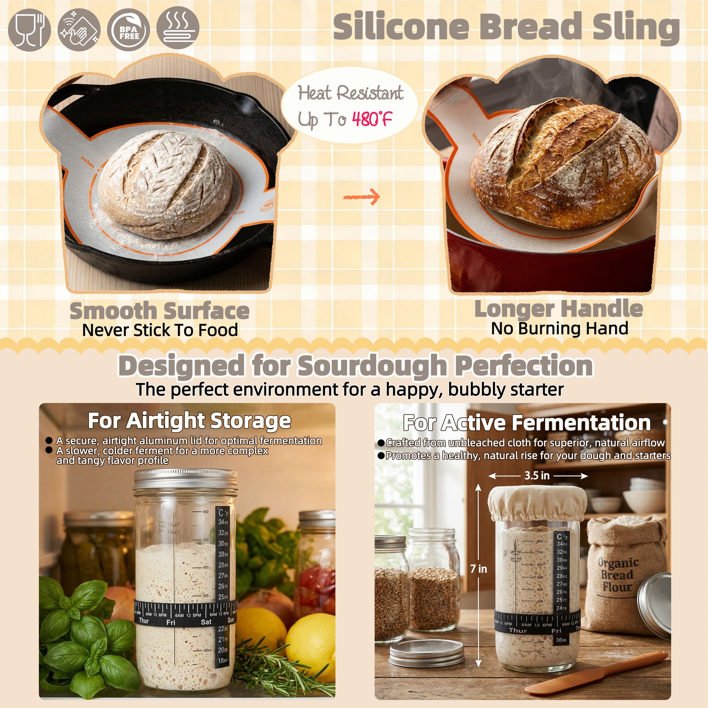 LOCONHA Sourdough Starter Kit dough whisk and tools image