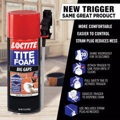 Pack 2 Loctite Tite Foam Big Gaps can