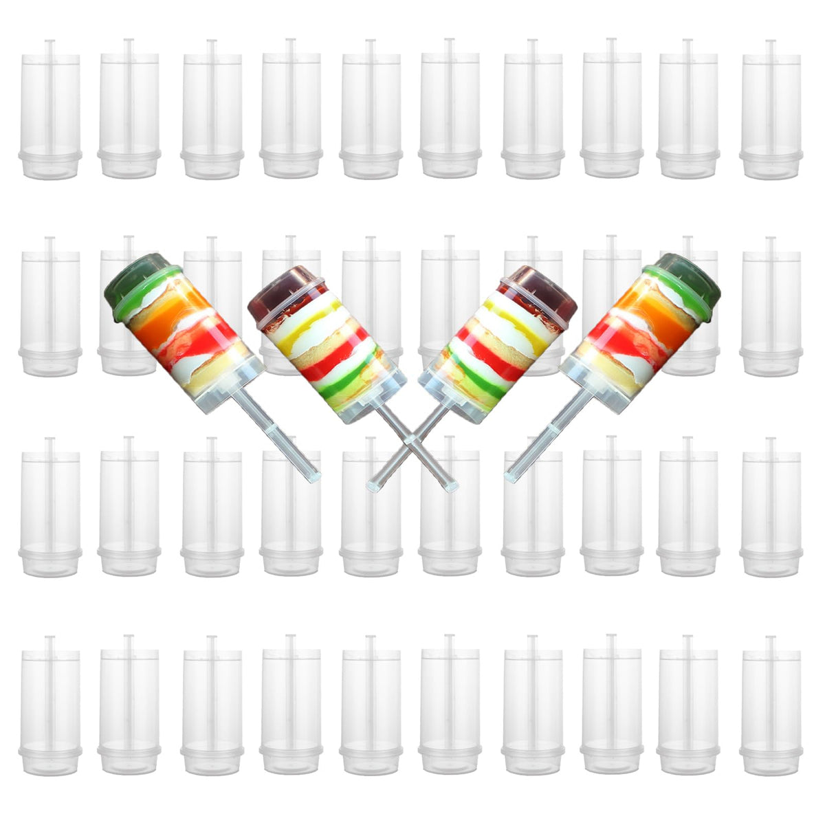 LOEQIAN 40 pack clear cake pop push up containers with lids for weddings and parties