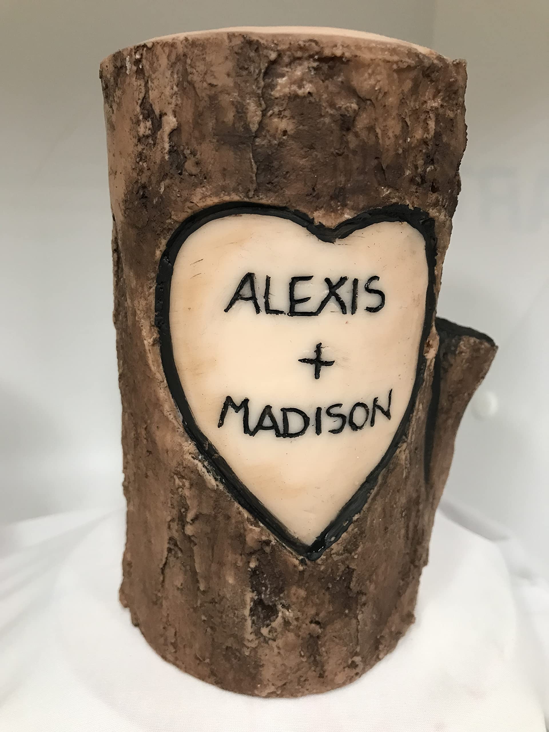 Log Candle dimensions 6 inches tall by 3 inches wide