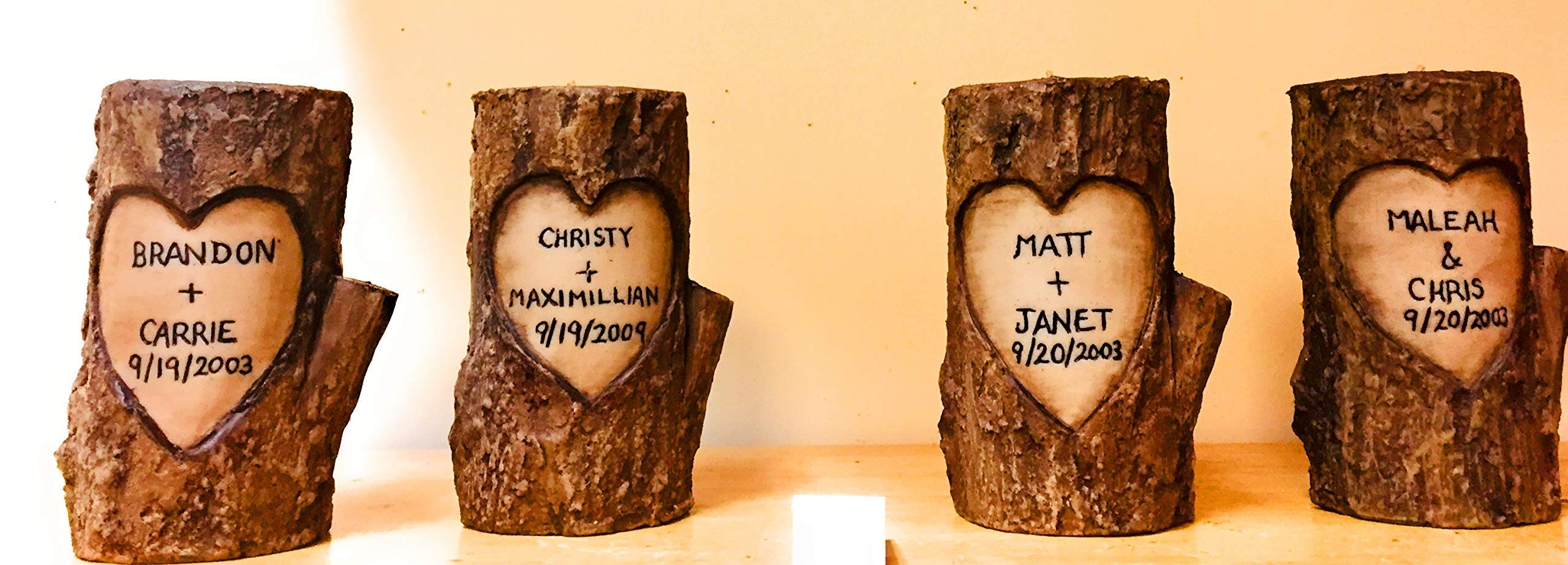 Log Candle tealight insert option scented with fragrance