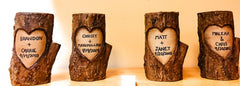 Log Candle tealight insert option scented with fragrance