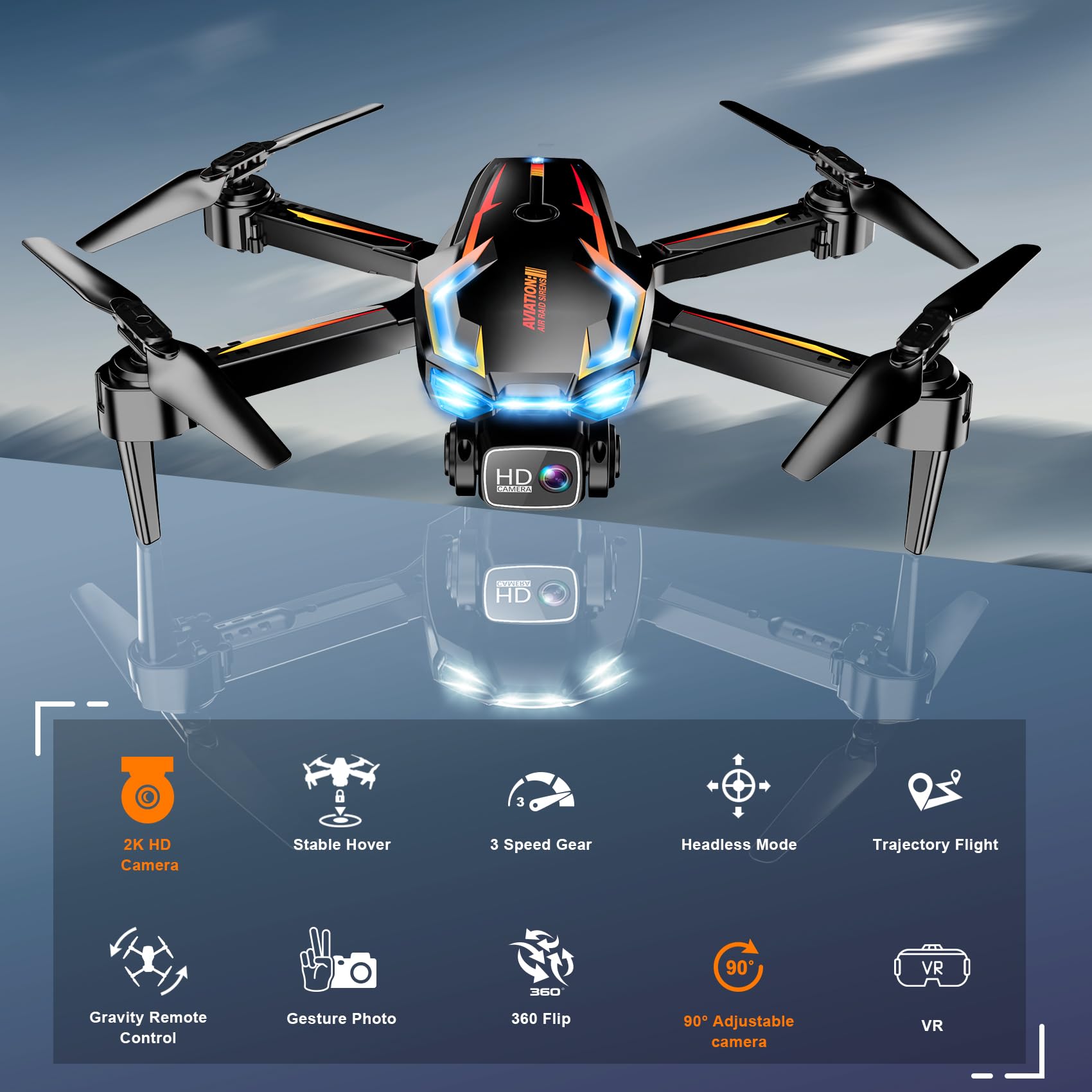 2K HD FPV camera angle adjustment Loiley drone