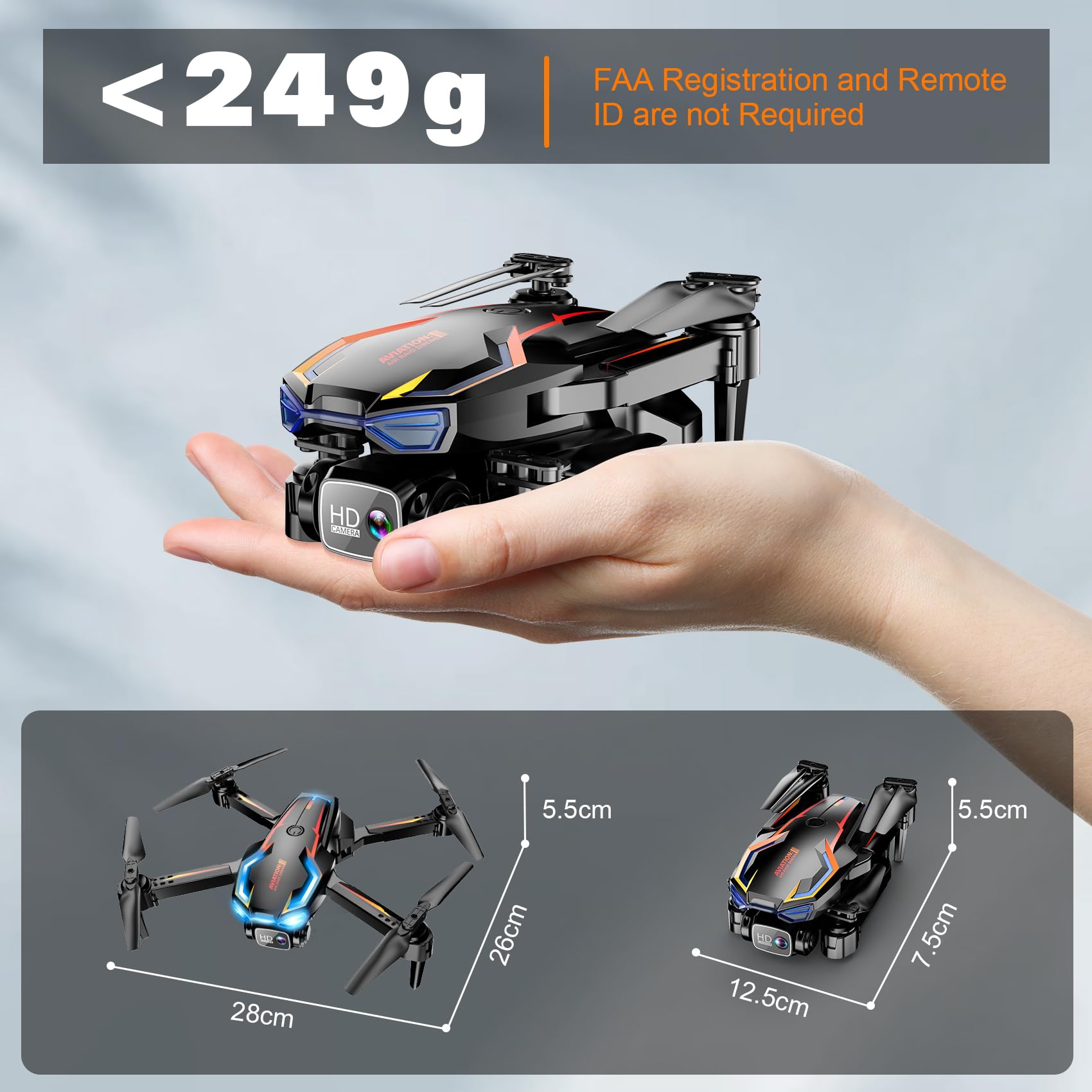 Loiley drone with propeller guards spare blades and bag