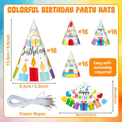64 piece party hat set for kids image Lonfliness
