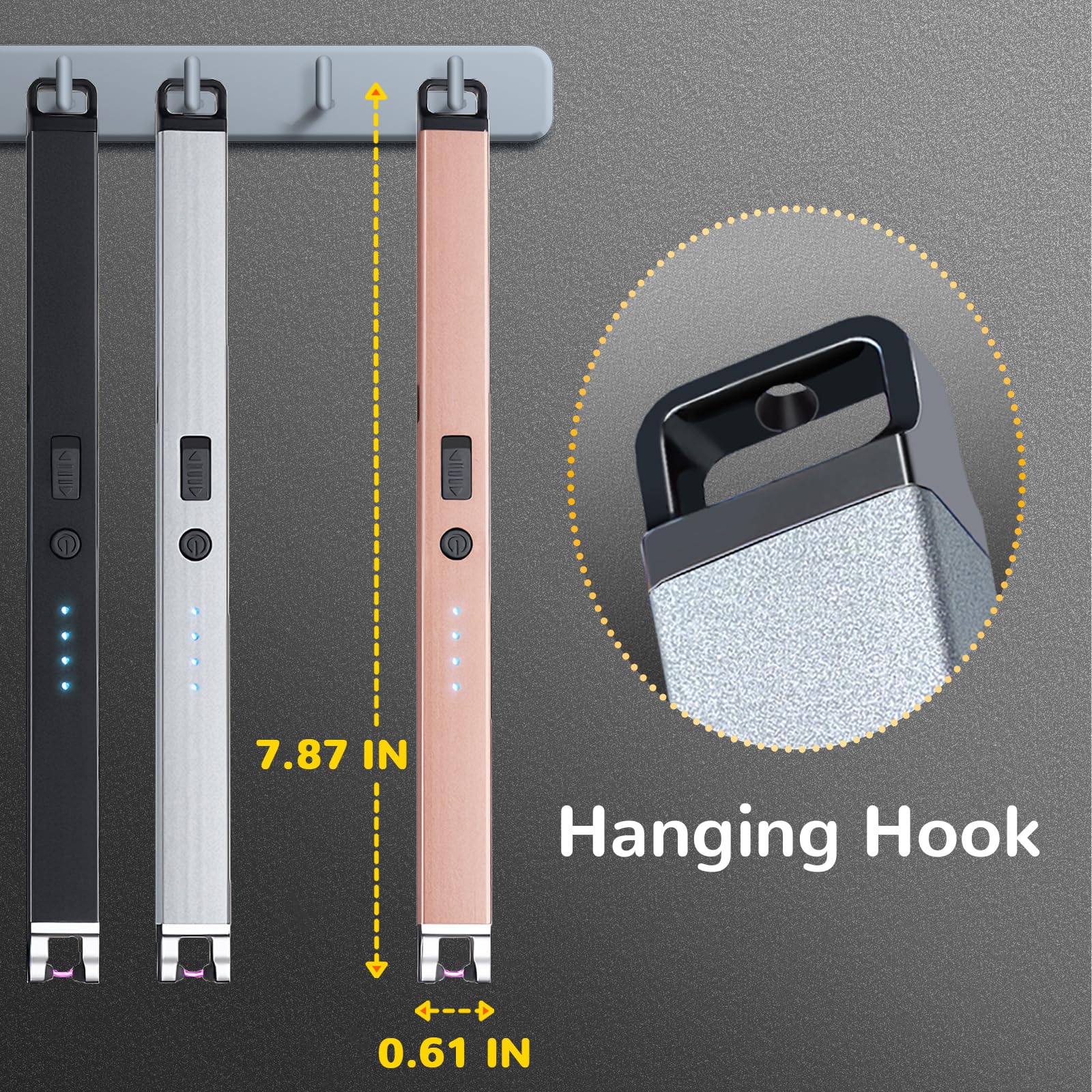 slim portable lighter with 3.8 inch long neck