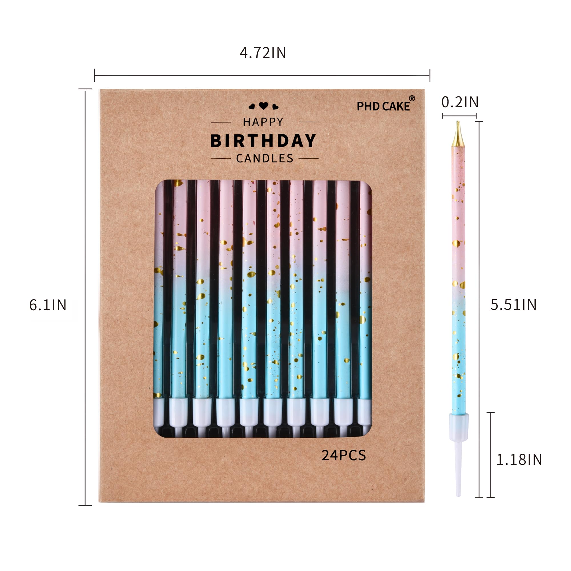 packaging and display of PHD CAKE cake candles