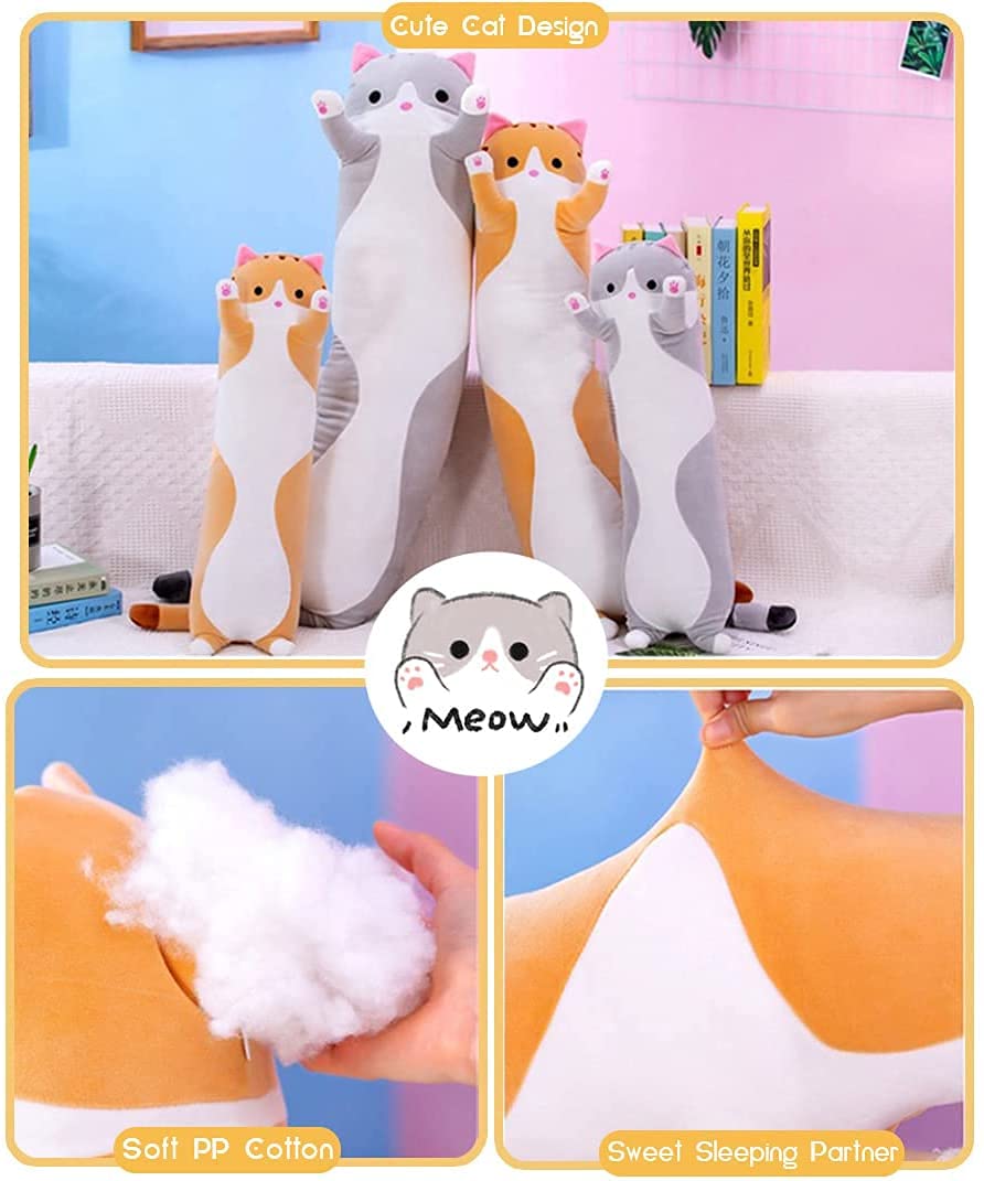 Long neck and body pillow cat plush