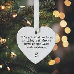 Long Distance Friendship Gift ceramic heart ornament with gift box