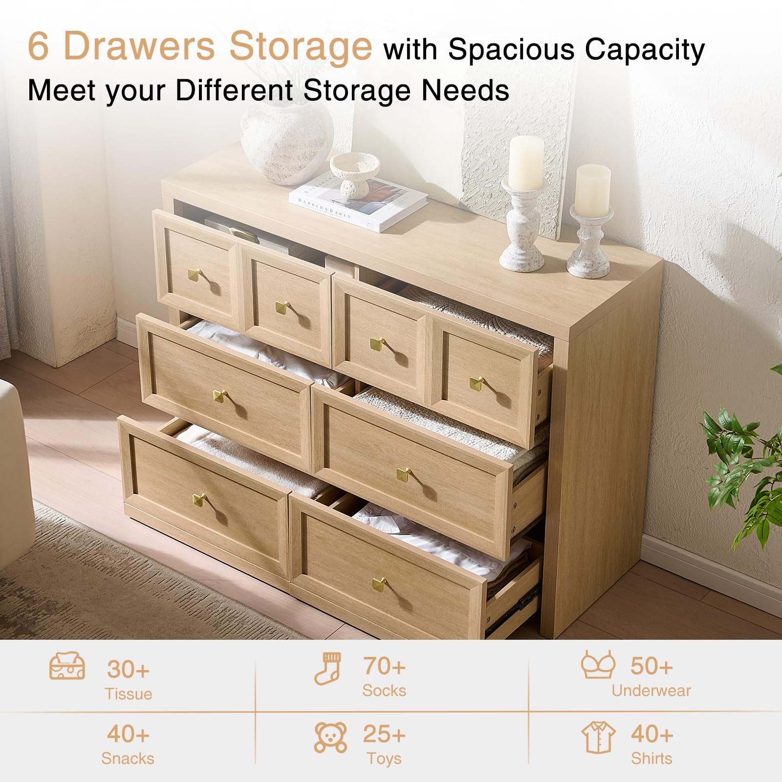 Long dresser TV stand for living room or bedroom