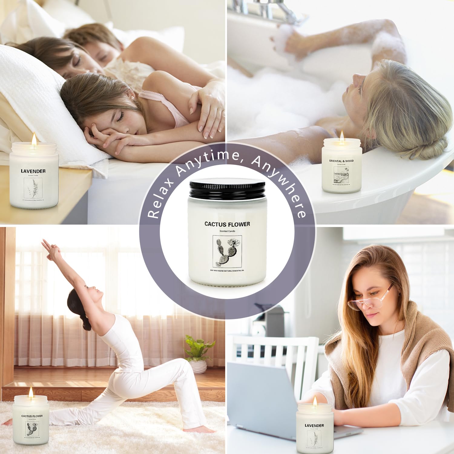 Long lasting burn soy candle from 4 pack