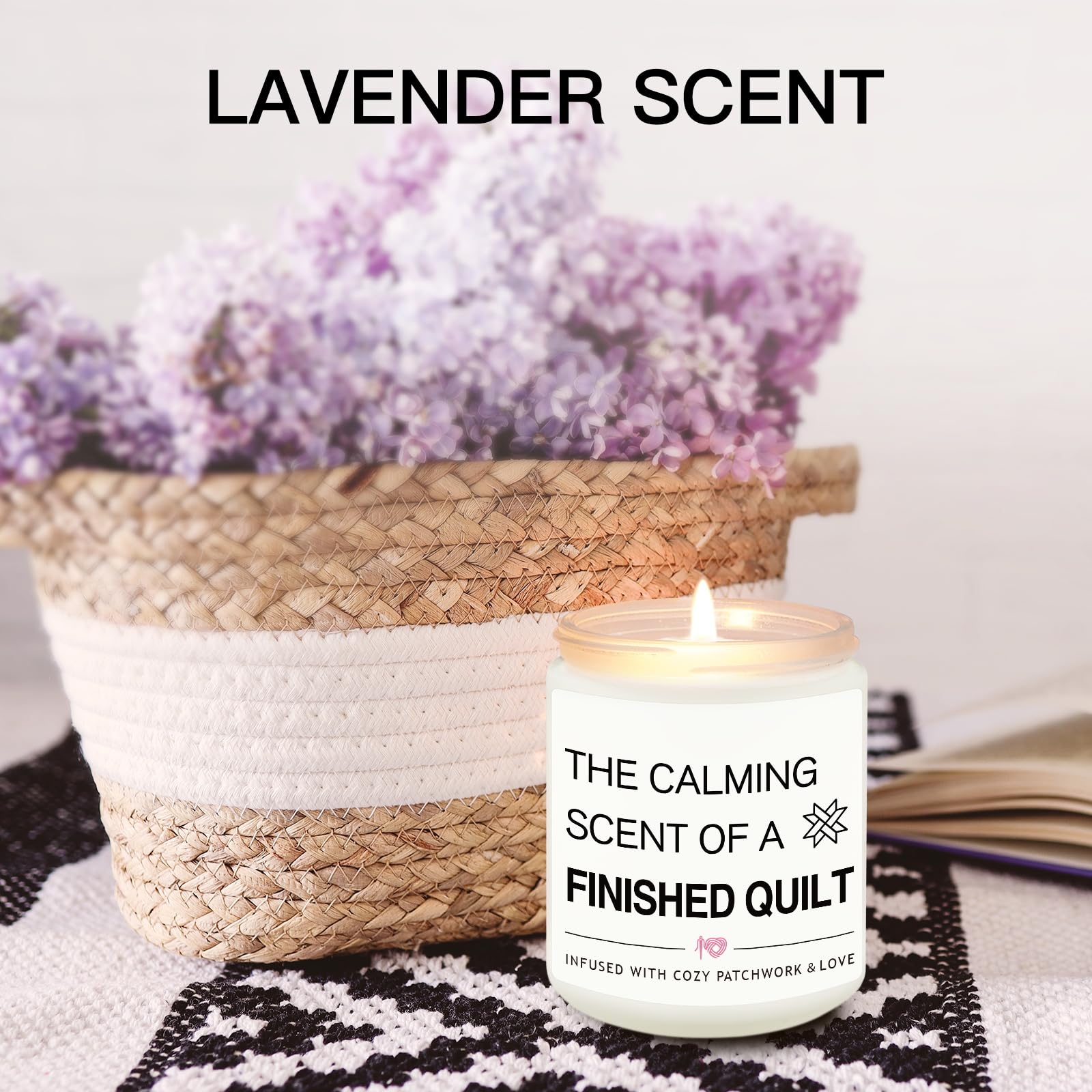 Quilting Candle gift idea for moms grandmas who sew