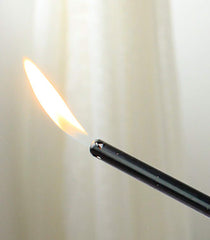 Refillable candle lighter with visible fuel window