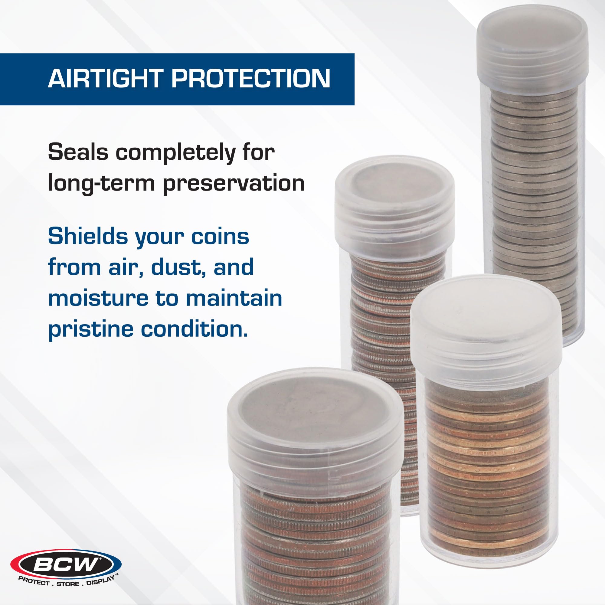 BCW long term coin storage tube set