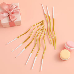 Biodegradable safe birthday candles with gold spiral finish