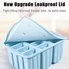 Soft silicone popsicle molds with built in non-slip grips and cover