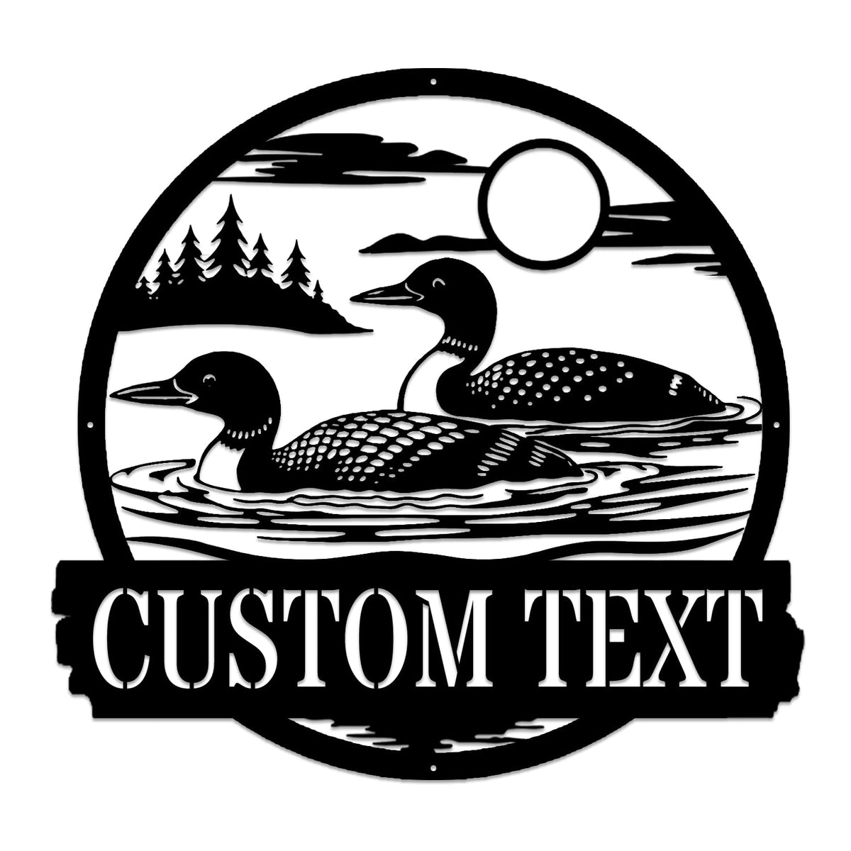Loon metal sign for wall decor