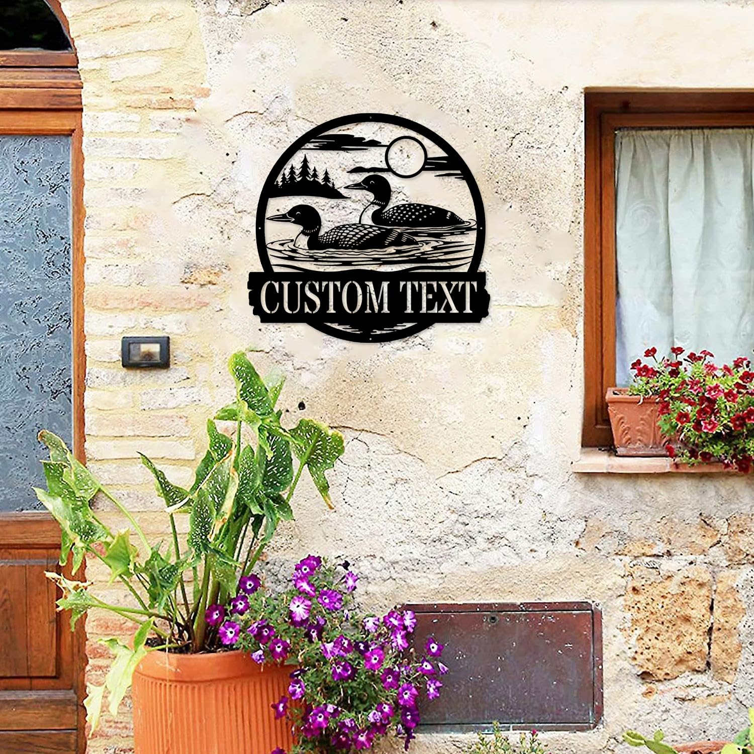 Loon scenic art wall design metal sign