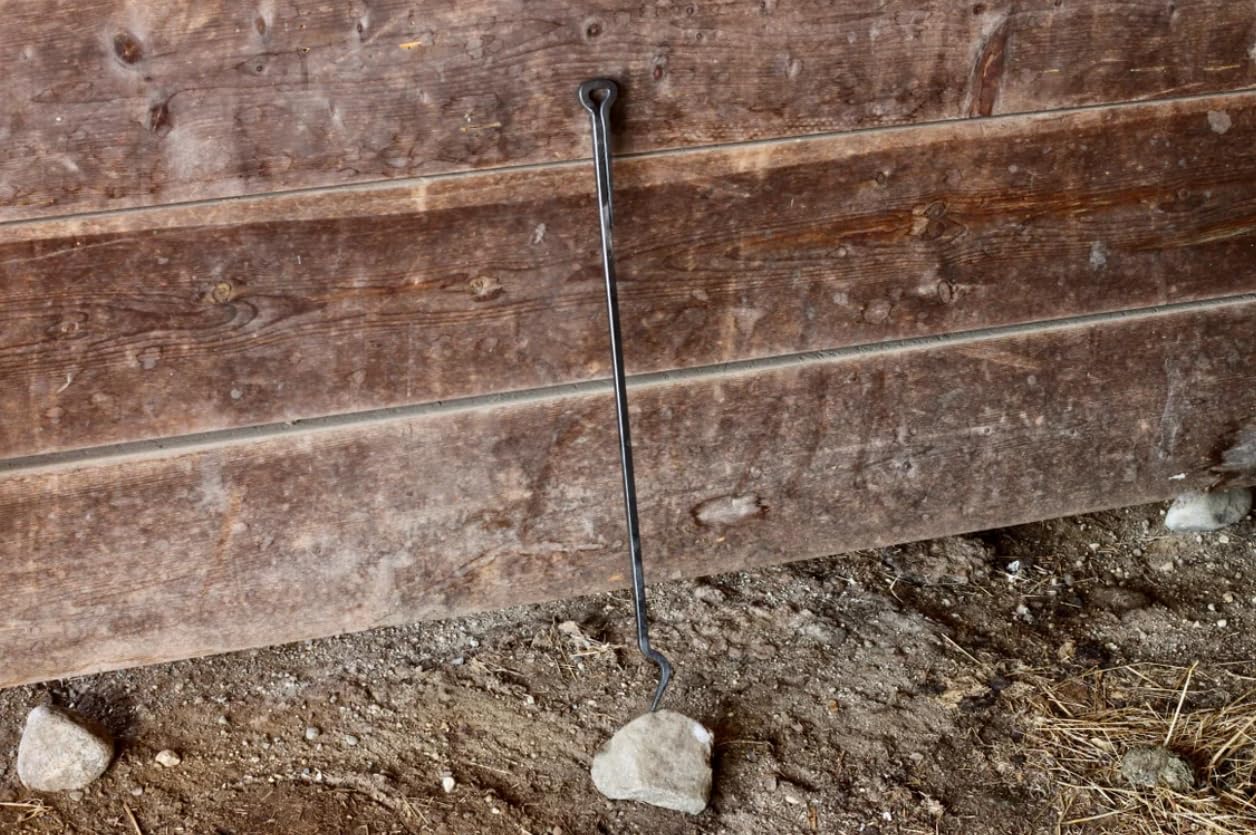 loop handle fire poker for fireplace and fire pit