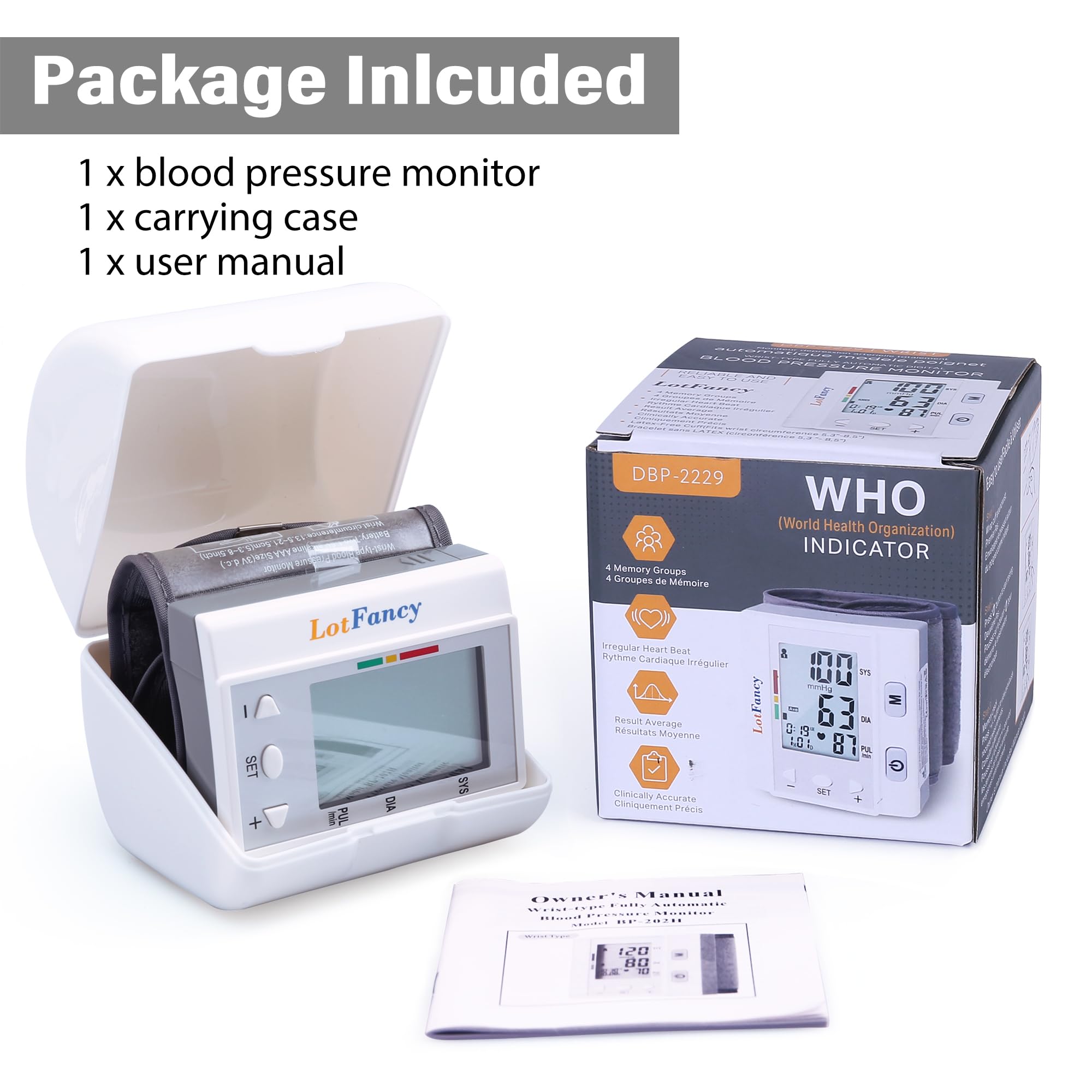 5.3-8.5 inch wrist cuff size LotFancy monitor
