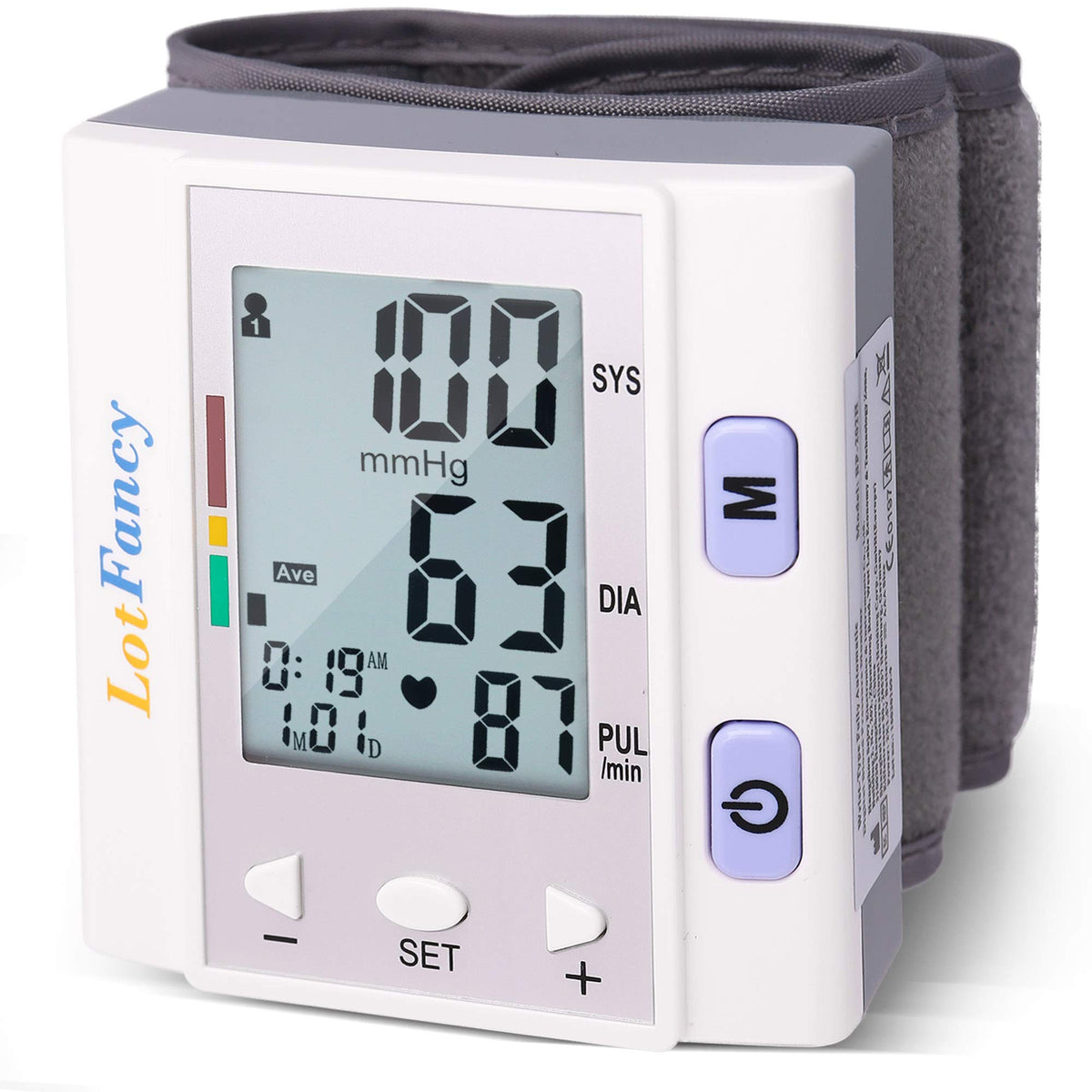 LotFancy wrist blood pressure monitor with cuff for home use