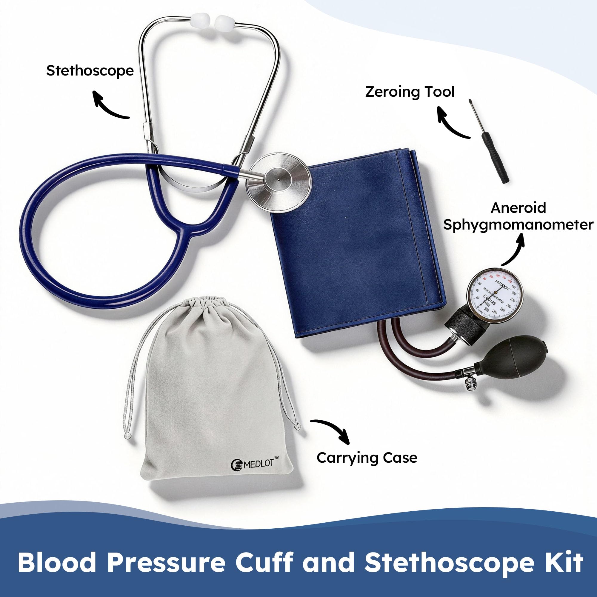 Portable blood pressure kit for home or nursing school