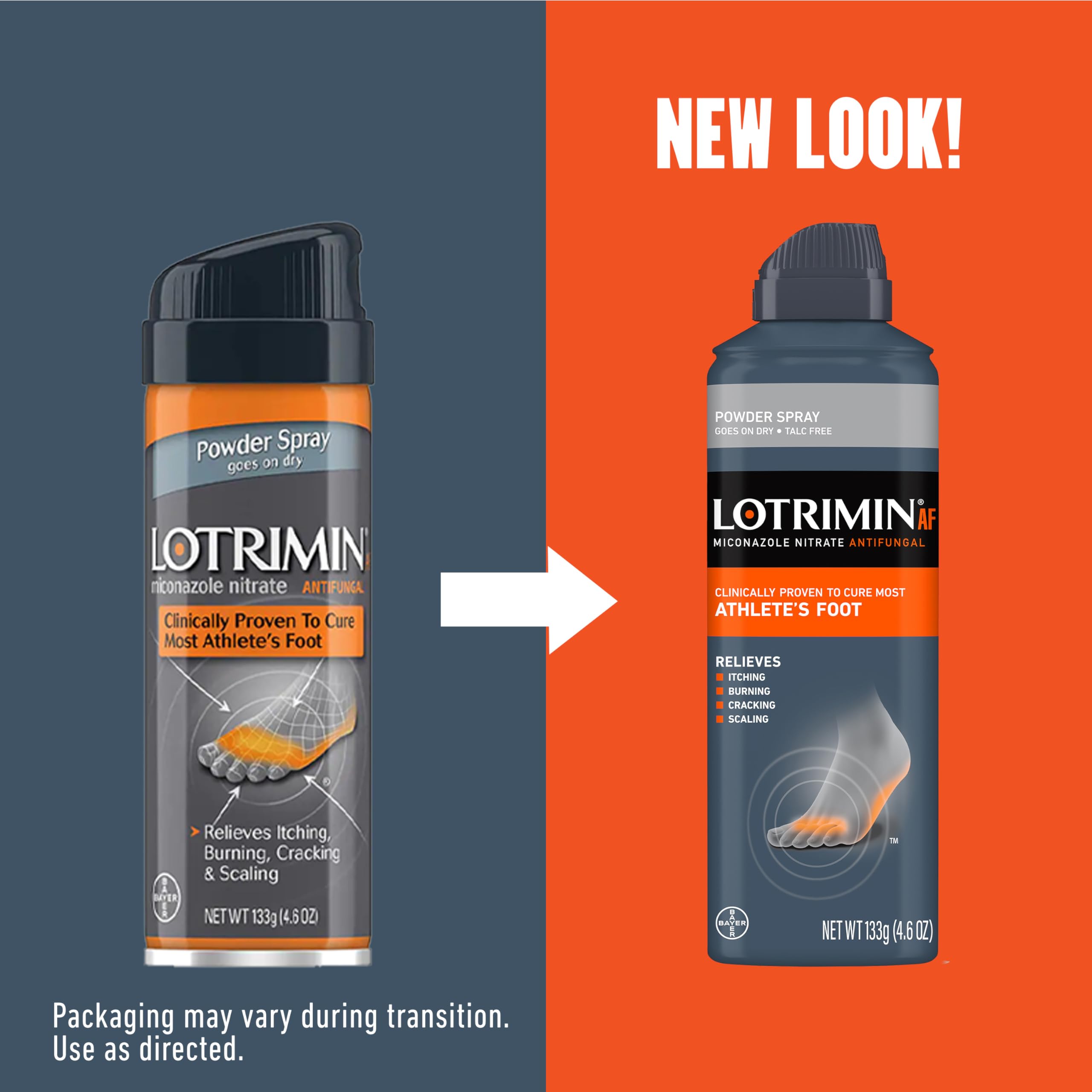 Label showing 2 percent Miconazole Nitrate on Lotrimin AF bottle
